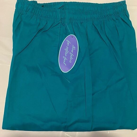 🔥Carols Scrubs Ladies Teal Blue Green Bottom only Size Large Drawstring pants - Picture 2 of 13